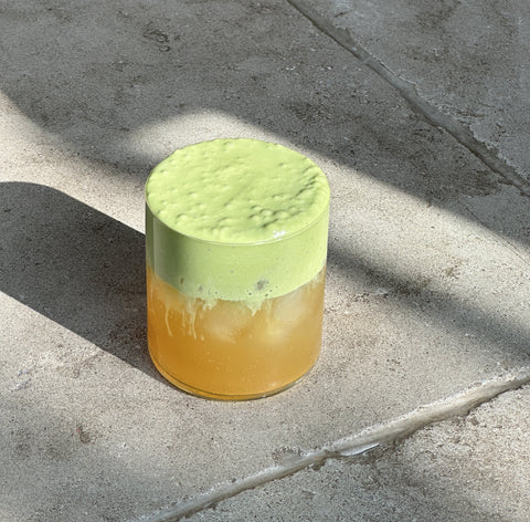 Pear Ginger Healthy Energy with Matcha Cream Top