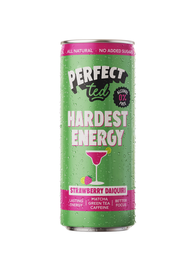 PerfectTed's official Hardest Geezer Energy drink can - strawberry daquiri