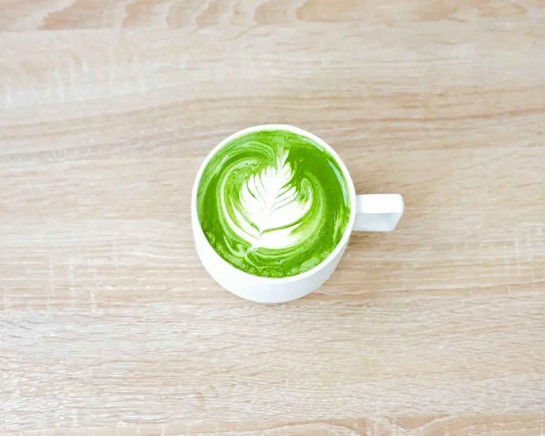PerfectTed Matcha Latte on wooden surface