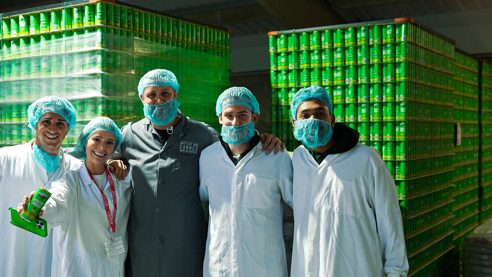 The PerfectTed Team at our energy drinks warehouse