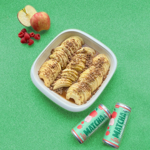 matcha apple raspberry baked apples - PerfectTed