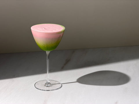 matcha sour with strawberry foam - PerfectTed