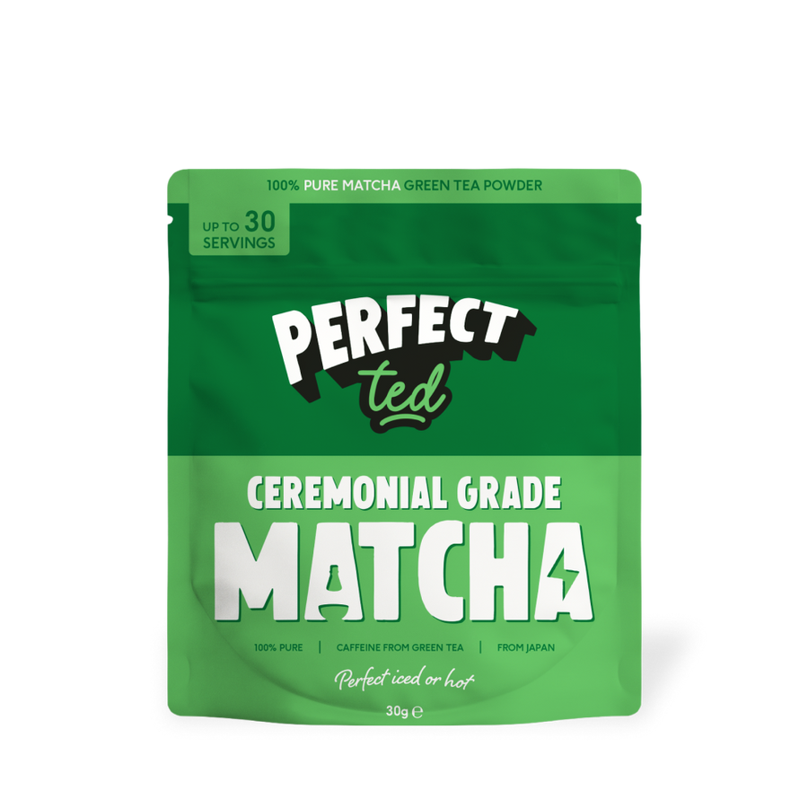 a green bag of matcha tea