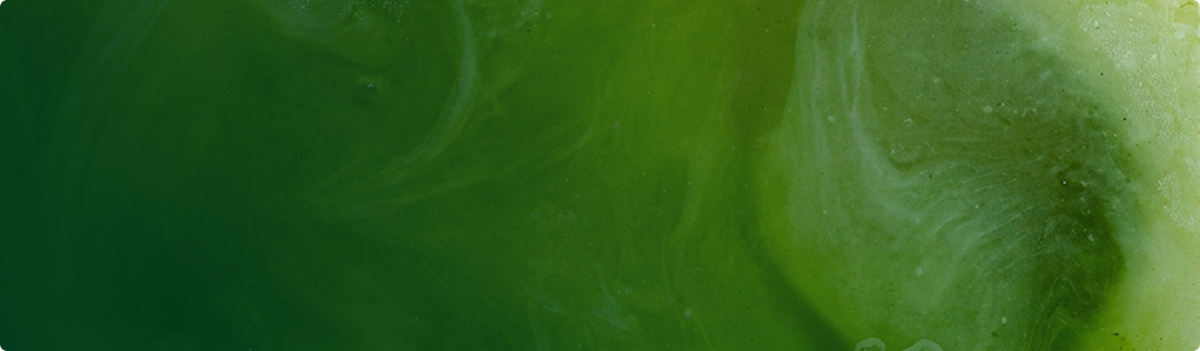 a green liquid with white streaks