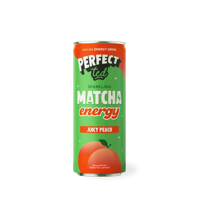 juicy peach matcha energy drink