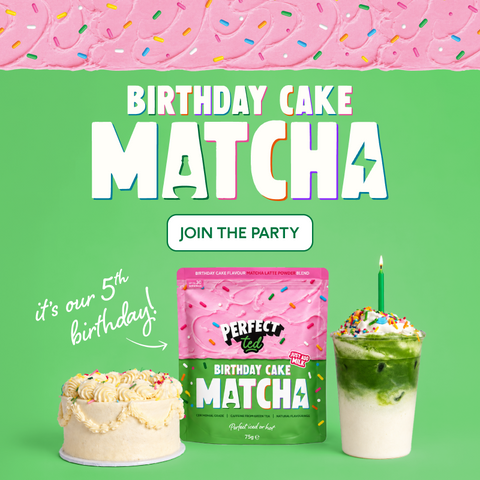 a birthday cake and a drink