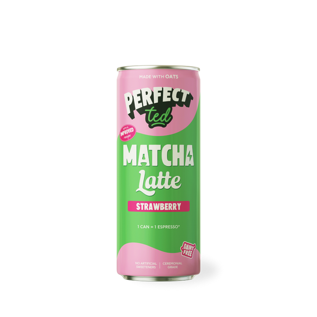 strawberry oat matcha latte