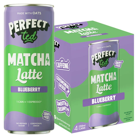blueberry oat matcha latte - PerfectTed - Matcha Latte