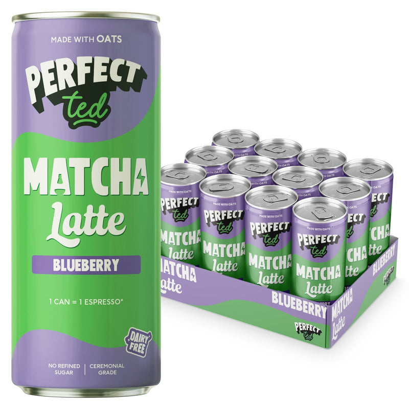 blueberry oat matcha latte