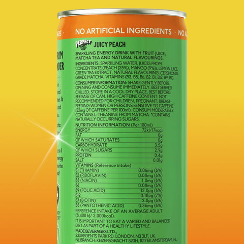 juicy peach healthy energy - PerfectTed - Energy Drinks