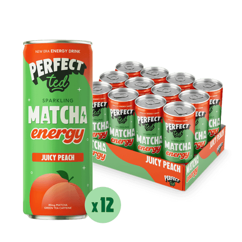 juicy peach matcha energy drink - PerfectTed -