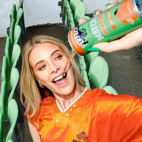 juicy peach matcha energy drink - PerfectTed -