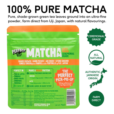juicy peach matcha powder - PerfectTed - Matcha Powder