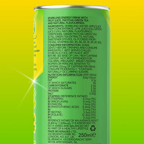 lemon lime matcha energy drink - PerfectTed -