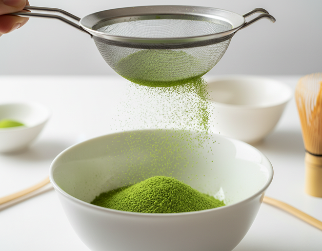 a bowl of green powder