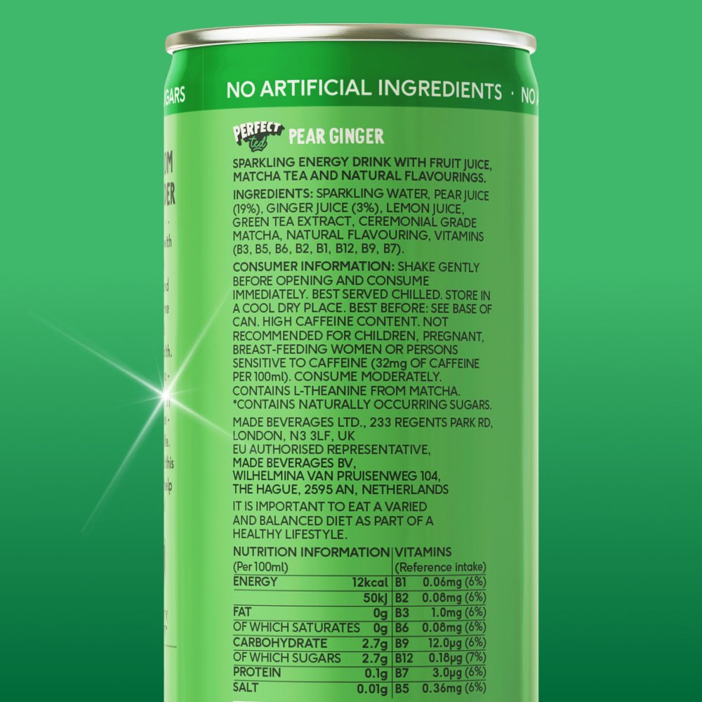 pear ginger healthy energy - PerfectTed - Energy Drinks