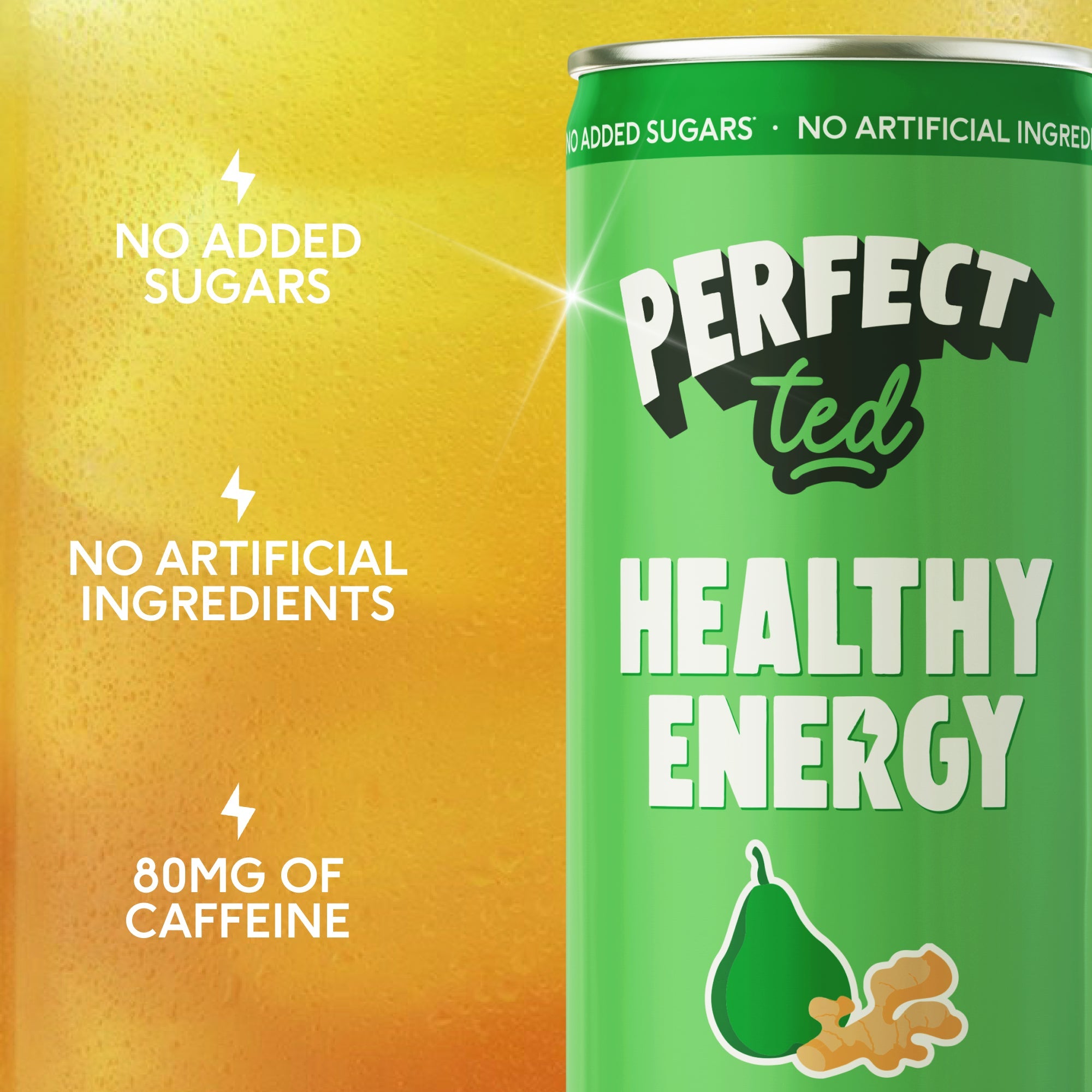 Pear Ginger Natural Energy Drink – PerfectTed