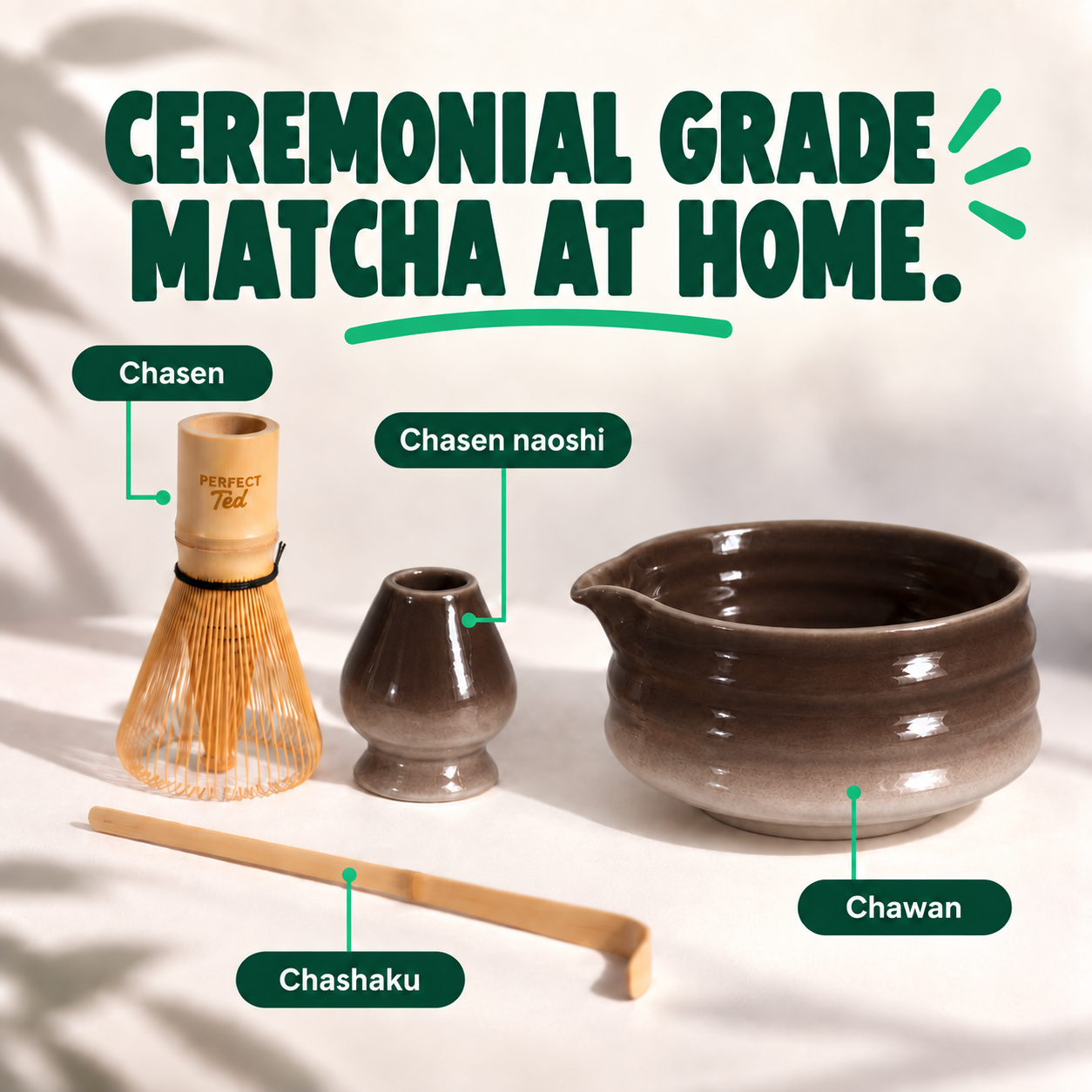 perfect ted brown matcha set