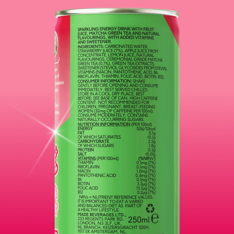 strawberry matcha energy drink - PerfectTed -
