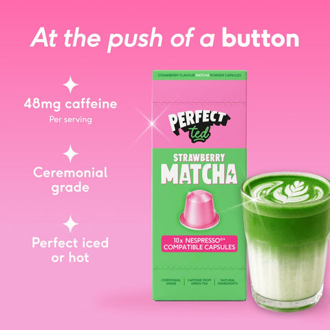 strawberry matcha nespresso® compatible pods - PerfectTed - Matcha Pods
