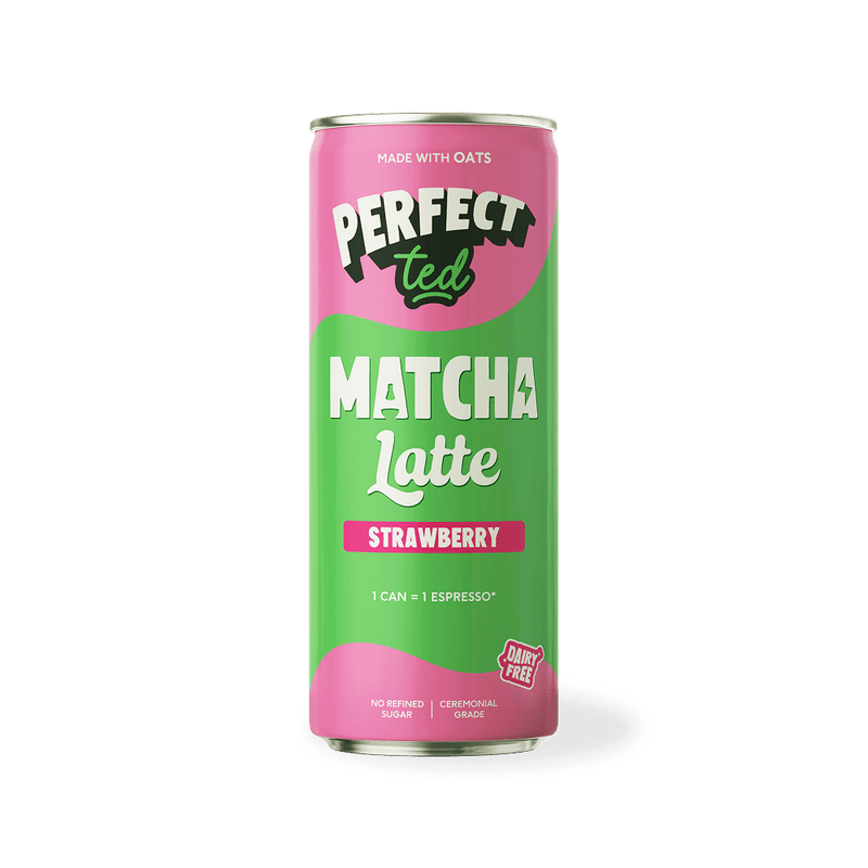 strawberry oat matcha latte