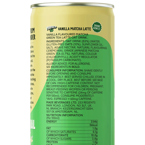 Vanilla Oat Matcha Latte - PerfectTed - Matcha Latte