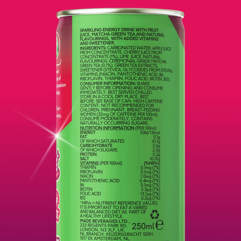very cherry matcha energy drink - PerfectTed -